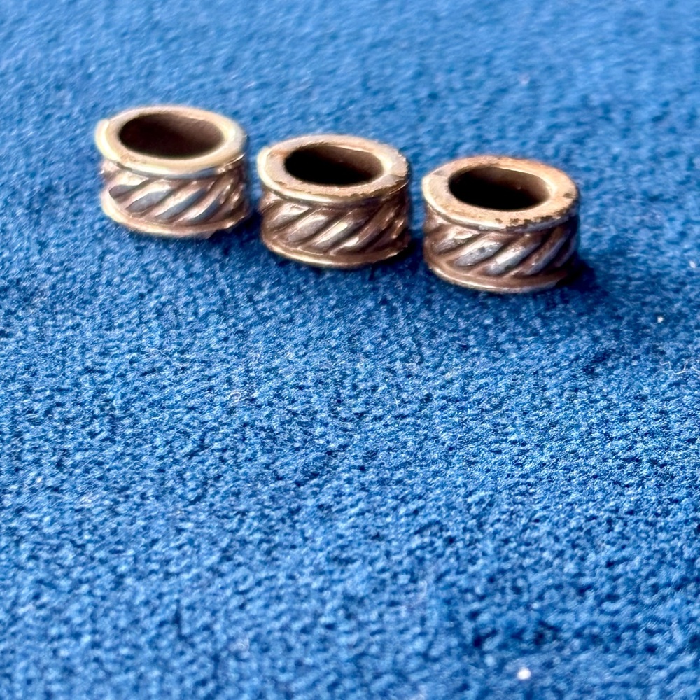 FREE w/any purchase! 3 Brighton Silver plated spacer bead - rope pattern